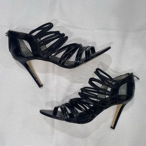 ENZO ANGIOLINI Black Strapy Heels